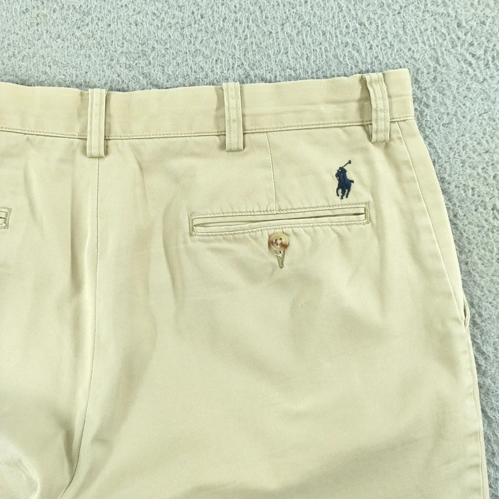 Polo Ralph Lauren Shorts Mens 34 Beige 9 Inch Classic Chino Cotton Casual
